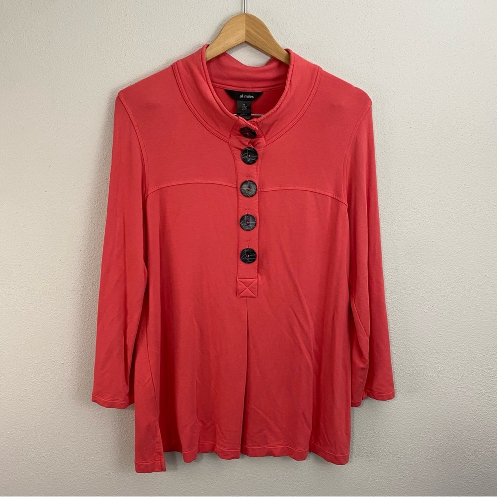 Ali Miles Pink Long Sleeve‎ Button Top Woman’s Size Medium